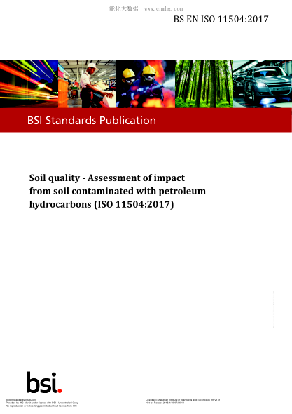 BS EN ISO 11504-2017   Soil Quality. Assessment Of Impact From Soil Contaminated With Petroleum Hydrocarbons